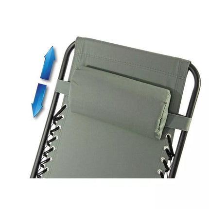 BLISS MULTIFUNCTIONAL FOLDABLE GARDEN DECHAIR WITH HEADREST, GRAY