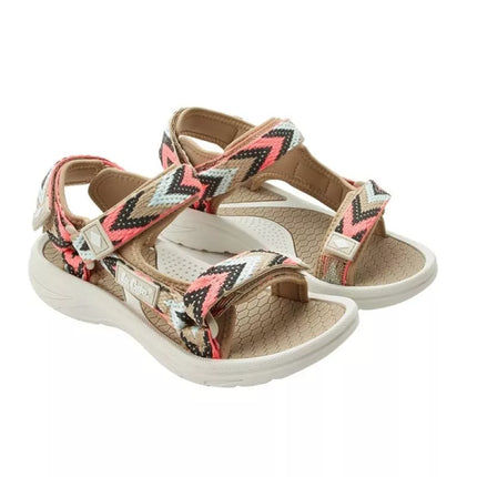 Lee Cooper women's shoes velcro sandals for summer on the beach light beige