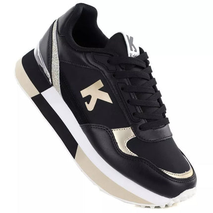 Women's leather sports shoes black Kobbo 100102