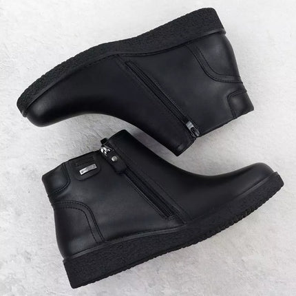 Women's insulated ankle boots with a raised heel, black, Sergio Leone BT25348-S