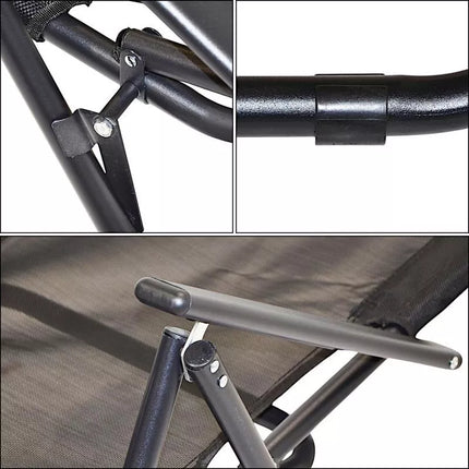 CAMPING CHAIR WITH ARMRESTS 61x66x65-108CM FOLDING BLACK ENERO CAMP