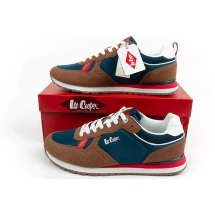 Lee Cooper men's sneakers, fashionable, comfortable, durable, navy blue, brown