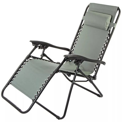 BLISS MULTIFUNCTIONAL FOLDABLE GARDEN DECHAIR WITH HEADREST, GRAY