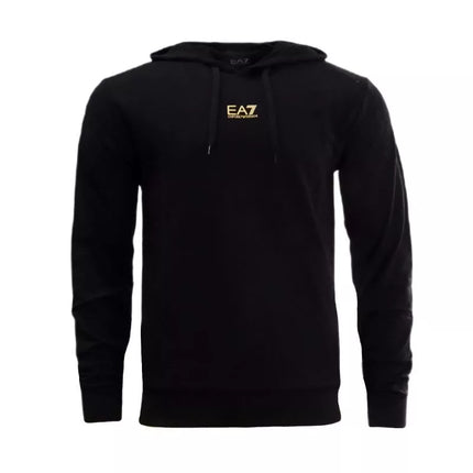 EA7 Emporio Armani Futer įprasto kirpimo džemperis su gobtuvu Juodas - 8NPM32PJVRZ