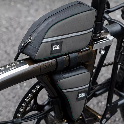 Rockbros Trikampė dviračio rėmo tašė 0.8l - Žalia