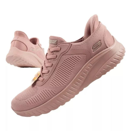 Skechers Bobs Squad-Chaos moteriški patogūs SLIP-INS rožiniai sportbačiai