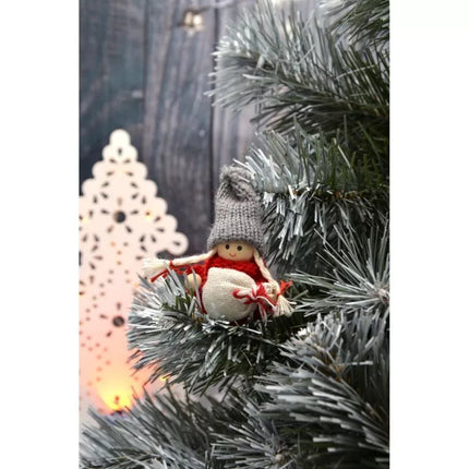 Dekoratyvinė lėlė su rankine, raudona mergaitė, 7.5 cm