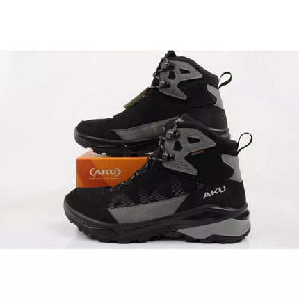 Vyriški trekingo sportiniai batai Adapta Gore-tex odiniai pilki juodi Aku