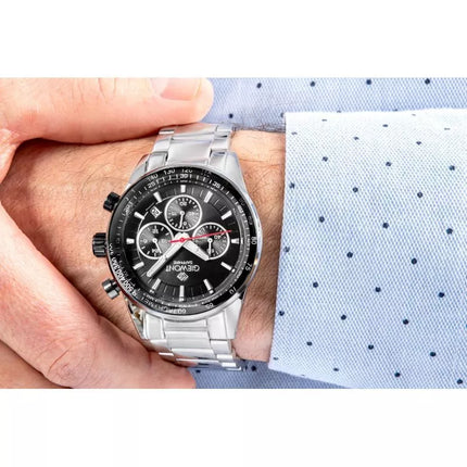 Men's Watch Giewont Chronograph Sapphire Silver Black GW9140-B1