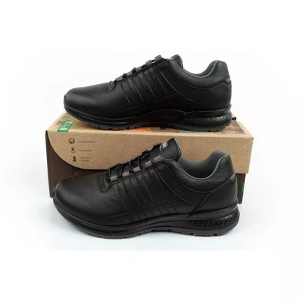 Grisport men's Nero avon leather sports shoes black comfortable lightweight