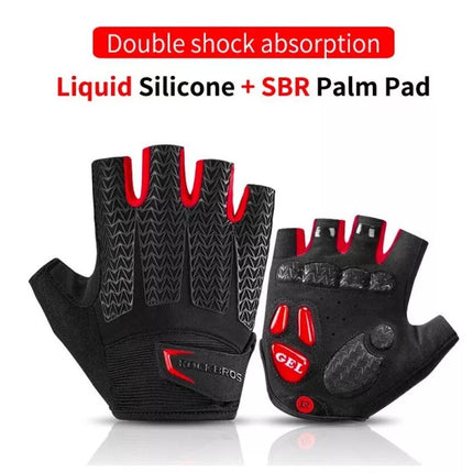 Rockbros S169BR XXL cycling gloves with gel inserts - black and red