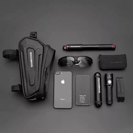 Rockbros B68-1 frame-mounted bicycle bag with phone pocket, 1.7l, black