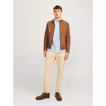 Jack&Jones JJEDYLAN CLEAN JACKET NOOS 12261197 Konjako spalvos sintetinio zomšo striukė