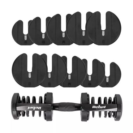 Cast iron adjustable dumbbell 24 kg REBEL ACTIVE