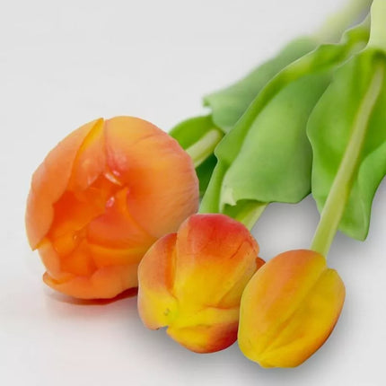 BOUQUET OF 5 ORANGE TULIPS 39 CM LIFE-LIKE SPRING DECORATION
