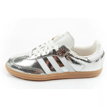 Adidas women's sports shoes Samba OG silver sneakers fashionable leather