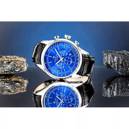 Vyriškas laikrodis Giewont Chronograph Safyro Sidabrinis Mėlynas GW7650-A3