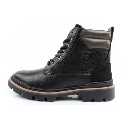 Wrangler Nevada men's shoes Chelsea boots elegant fashionable lace-up black