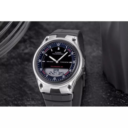 Vyriškas laikrodis CASIO DUAL AW-80-1AVDF + DĖŽUTĖ