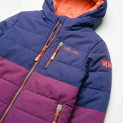 Trollkids Kids Hemsedal Snow Jacket XT insulated waterproof purple winter jacket (513-154)