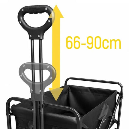 Wozinsky WZP-80 paplūdimio, turistinis, sodo vežimėlis, patvarus, su plačiais ratais, keliamoji galia iki 80 kg - juodas