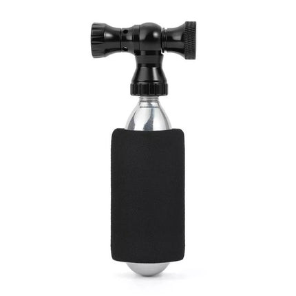 Rockbros CO₂ pump, aluminum alloy valve head, cartridge-free, Presta/Schrader compatible - black