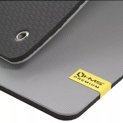 Pilkas sporto salės fitneso kilimėlis su skylutėmis, HMS Premium MFK08