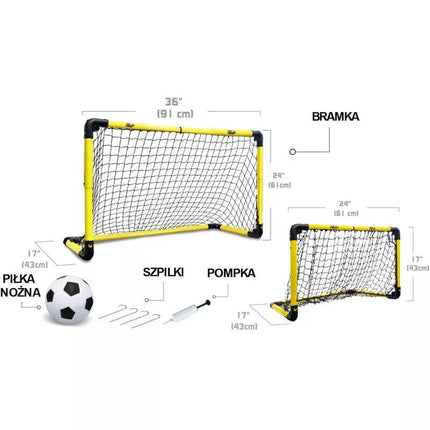SULANKSTOMI FUTBOLO VARTAI 91X43X61CM 36X17X24CM SU REGULIUOJAMU AUKŠČIU IR PLOČIU