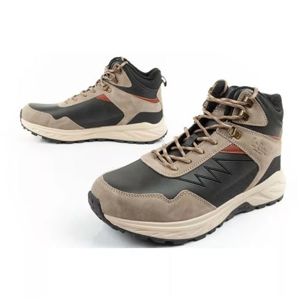 Lee Cooper men's winter hiking boots, insulated, high-ankle, beige, black