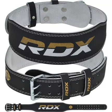 4" AUKsinės odos kultūrizmo diržas treniruotėms - RDX S