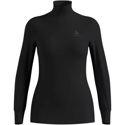 Odlo BL TOP ilgomis rankovėmis, aukšta apykakle, ACTIVE WARM ECO moteriški marškinėliai, dydis S, juodi