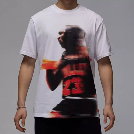 Vyrų Air Jordan Sportiniai Dri-FIT Grafiniai Marškinėliai Balti - HQ8966-100