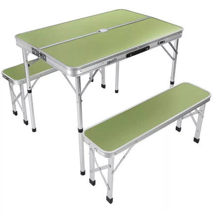 SULANKSTOMAS KEMPINGO STALAS 90x60x70CM IR 2 SUOLIUKAI 87x23x39CM ŽALIAS