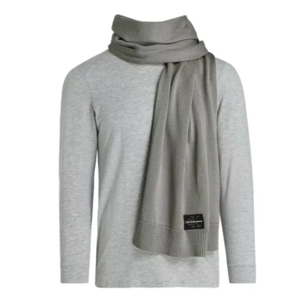 Calvin Klein CK logotipas žieminis šalikas pilkas - LZ04D8081G-PZE