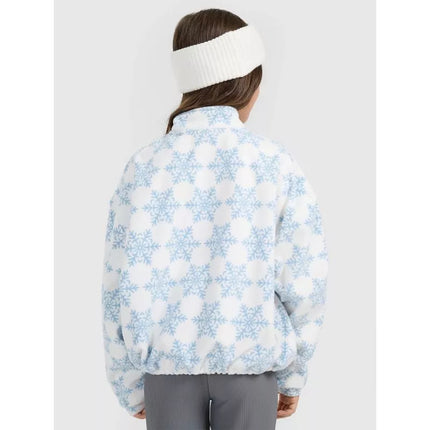 Šiltas "oversize" "fleece" su spauda mergaitėms 4F 4FJRAW25TFLEF440-90A