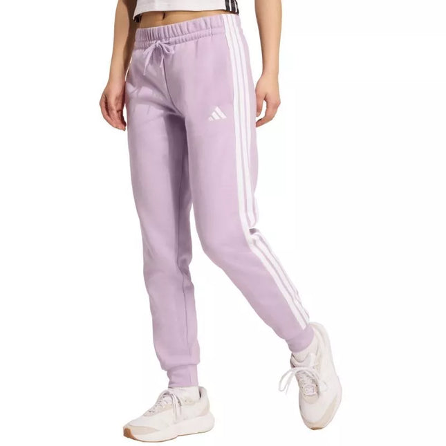 adidas Essentials 3 juostelių Slim Fleece moteriškos kelnės, rožinės JY3097