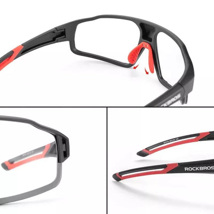 Rockbros SP216BK Photochromic UV400 Cycling Glasses - Black and Red