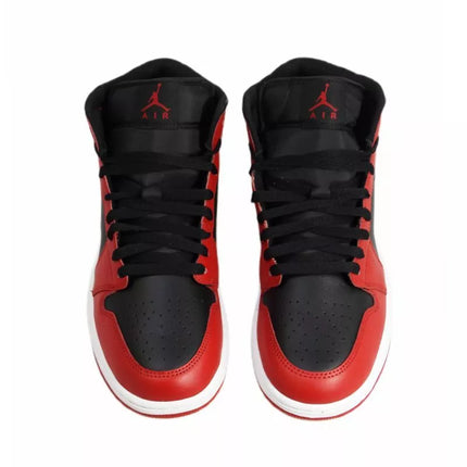 Air Jordan 1 Mid Men's Basketball Shoe Black/Gym Red/White - DQ8426-061