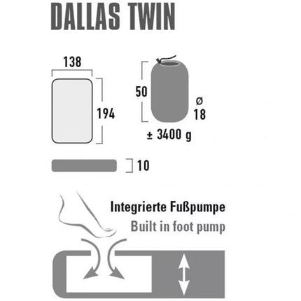 High Peak Dallas Twin čiužinys 194x138x10 41033
