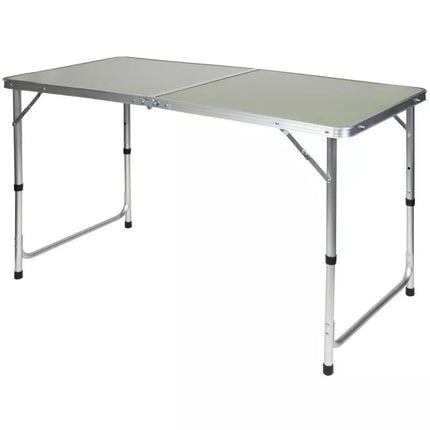 SULANKSTOMAS KEMPINGO STALAS 120X60X70/62/55CM + 4 KĖDĖS ŽALIAS