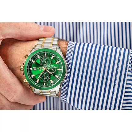 Giewont Chronograph Sapphire Men's Watch Silver Green GW7290-B7
