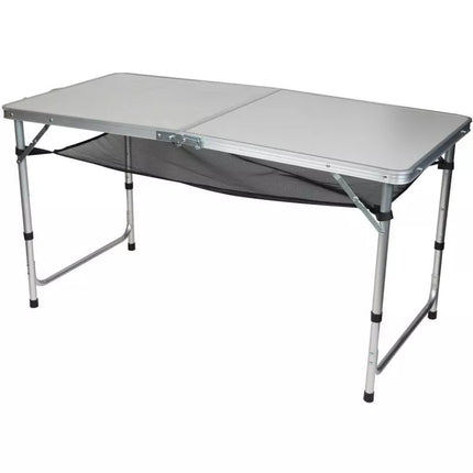 FOLDABLE CAMPING TABLE 120x60x70/62/55CM 4 CHAIRS AND SHELF