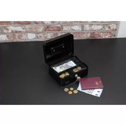 Metalinė dėtuvė pinigams ir dokumentams 20x8,5x16 cm juoda + DECKER