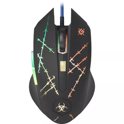 LAIDINĖ PELĖ DEFENDER FORCED GM-020L 800/1800/2400/3200 DPI 6 MYGTUKAI + PELĖS PAD + ŽAIDIMŲ KOMPLEKTAS 52020