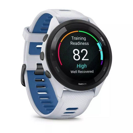 Garmin Forerunner 265 46mm Black Bezel with Whitestone Case White and Blue