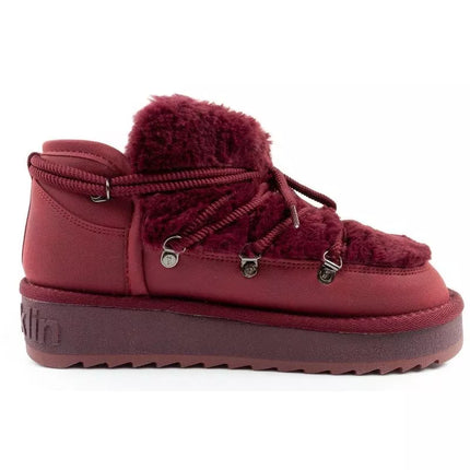 D.Franklin women's winter snow boots, fashionable fur lining, burgundy
