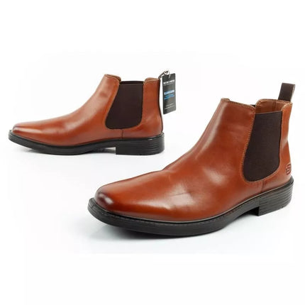 Skechers men's shoes Chelsea boots Miller-Boris elegant leather brown
