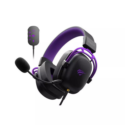 Havit H2002+U Žaidimų ausinės (Juodos ir Violetinės)