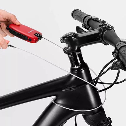 Rockbros 32420981001 bicycle lock with retractable cable - red