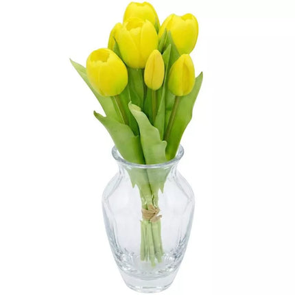 BOUQUET OF 7 YELLOW TULIPS 31 CM LIFE-LIKE SPRING DECORATION